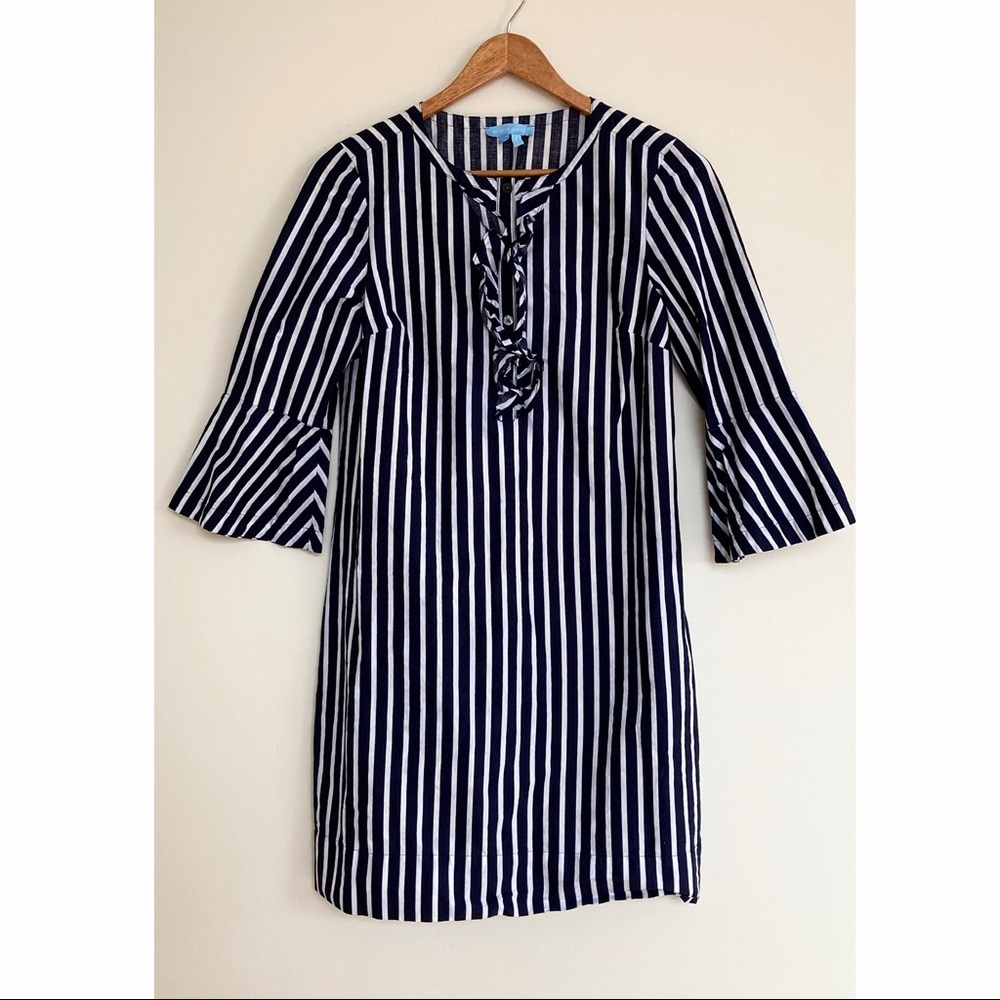 Draper James Striped Ruffle Shift Dress